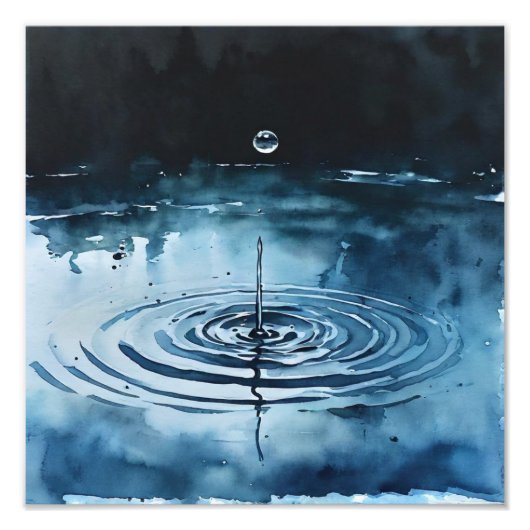 Crystal Drop: een Waterverf splash Foto Afdruk (Voorkant)