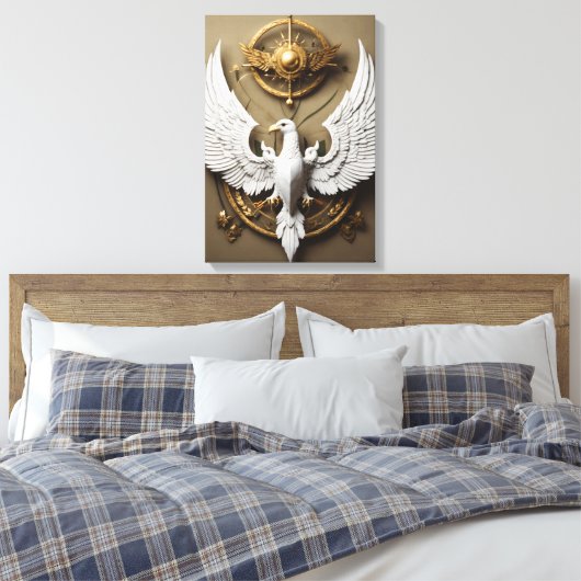 Crystal Eagle Canvas Art – Fierce Wild Spirit Wall (Insitu (Slaapkamer))