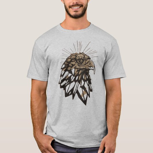 Crystal Eagle Icon: Stijg in Grijze Stijl T-shirt (Voorkant)