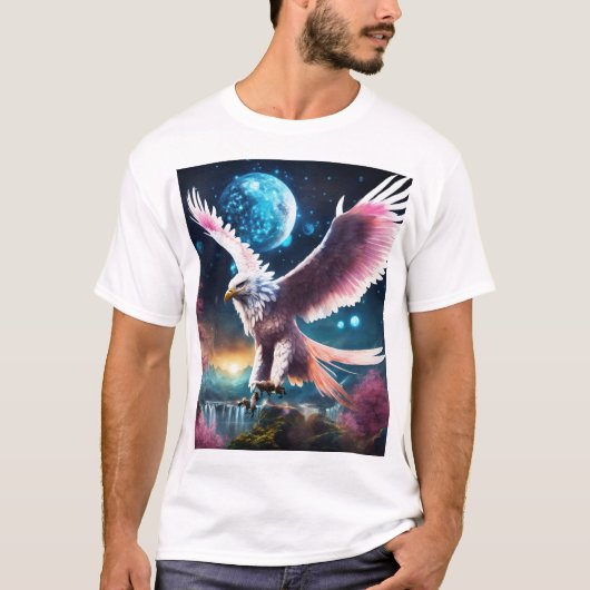 Crystal Eagle in Flight T-Shirt - Symbool van Inde (Voorkant)
