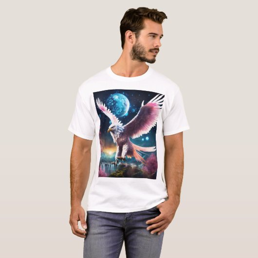 Crystal Eagle in Flight T-Shirt - Symbool van Inde (Voorkant volledig)