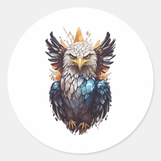 Crystal Eagle Ronde Sticker (Voorkant)