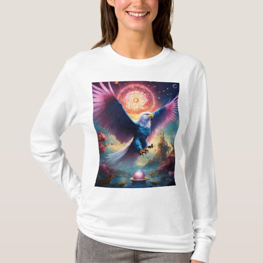 Crystal Eagle T-Shirt – Embleem van vrijheid en Am (Voorkant)