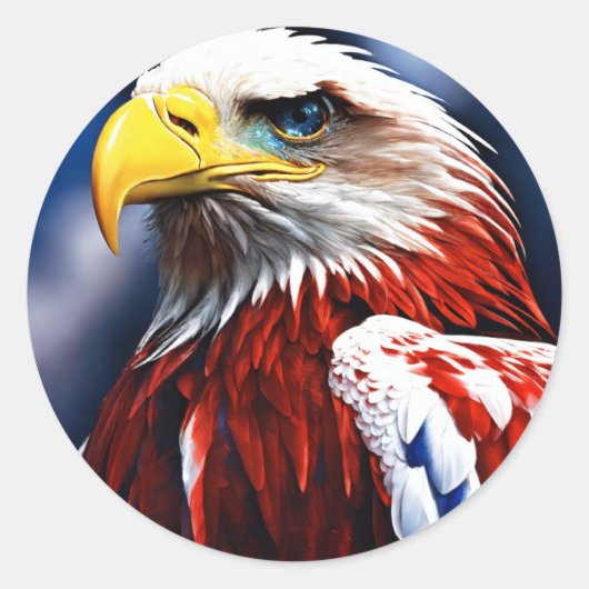 Crystal Eagle Wall Art Ronde Sticker (Voorkant)