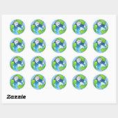 Crystal earth wereldbol recyclen icon ronde sticker (Vel)