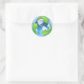 Crystal earth wereldbol recyclen icon ronde sticker (Tas)