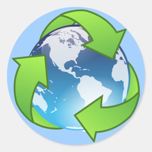 Crystal earth wereldbol recyclen icon ronde sticker (Voorkant)