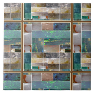 Crystal Embossed Squares patroon Artistiek Graphic Tegeltje