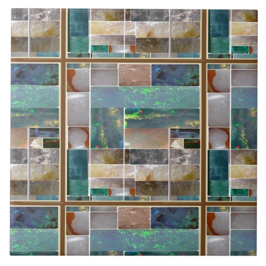 Crystal Embossed Squares patroon Artistiek Graphic Tegeltje (Voorkant)