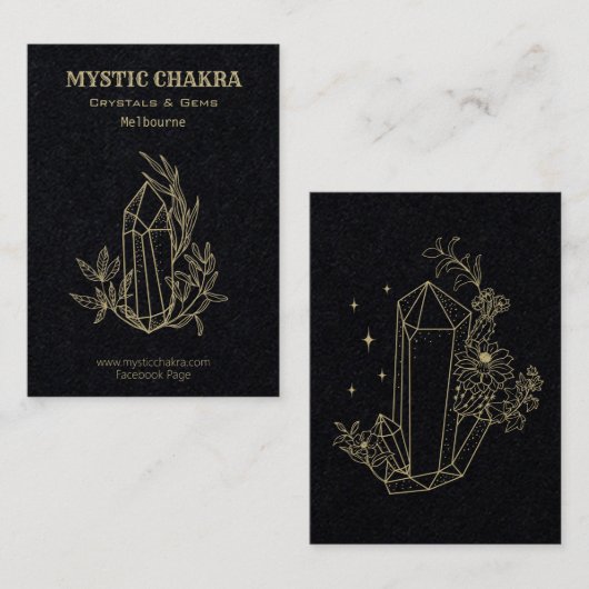 Crystal en Gem Visitekaartje (Voorkant / Achterkant)