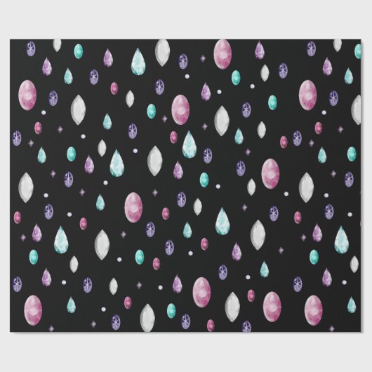 Crystal en Gemstone Pattern Cadeaupapier (Vlak)