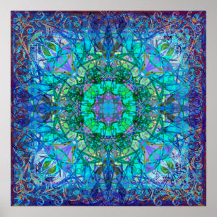 Crystal en Ice Celtic Tribal Mandala Poster