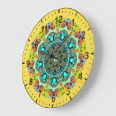 ~ Crystal en Turquoise Fractal ~ Grote Klok (Hoek)