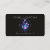 Crystal Energy Healer Amethist Paarse/Blauwe Logo Visitekaartje (Voorkant)