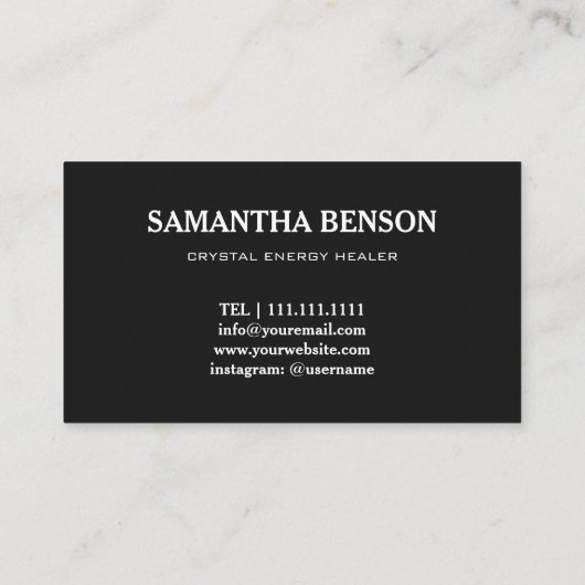 Crystal Energy Healer Amethyst Purple/Pink Logo Visitekaartje (Achterkant)