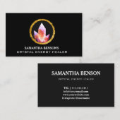 Crystal Energy Healer Amethyst Purple/Pink Logo Visitekaartje (Voorkant / Achterkant)