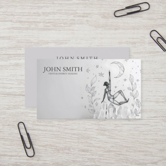 Crystal Energy Healer Chakra Spirituele meditatie Visitekaartje (Voorkant / Achterkant in situ)