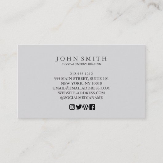 Crystal Energy Healer Chakra Spirituele meditatie Visitekaartje (Achterkant)