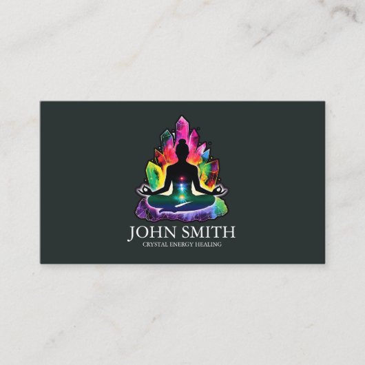Crystal Energy Healer Chakra Spirituele meditatie Visitekaartje (Voorkant)