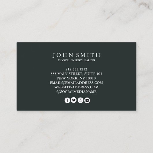 Crystal Energy Healer Chakra Spirituele meditatie Visitekaartje (Achterkant)