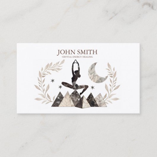 Crystal Energy Healer Chakra Spirituele meditatie Visitekaartje (Voorkant)