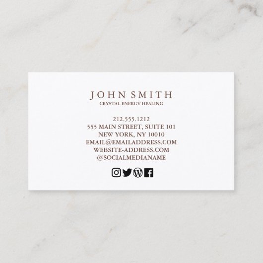 Crystal Energy Healer Chakra Spirituele meditatie Visitekaartje (Achterkant)