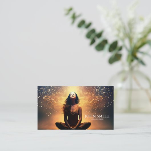 Crystal Energy Healer Chakra Spirituele meditatie Visitekaartje (Staand voorkant)