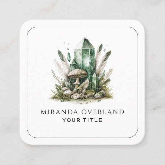 Crystal Energy Healer Spiritueel Vierkante Visitekaartje (Voorkant)