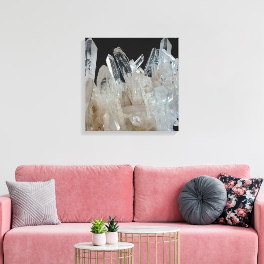 Crystal Energy Quartz-cluster Canvas Afdruk (Insitu (Woonkamer))