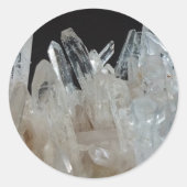 Crystal Energy Quartz-cluster Ronde Sticker (Voorkant)
