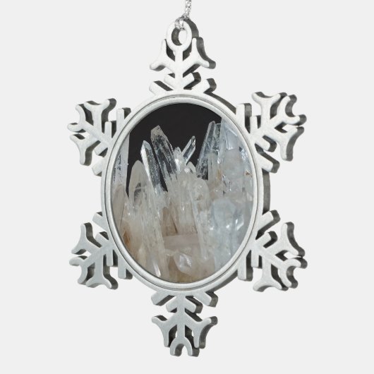 Crystal Energy Quartz-cluster Tin Sneeuwvlok Ornament (Rechts)