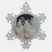 Crystal Energy Quartz-cluster Tin Sneeuwvlok Ornament (Voorkant)