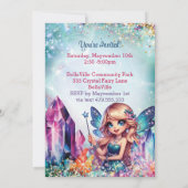 Crystal Fairy Forest Party uitnodiging (Achterkant)