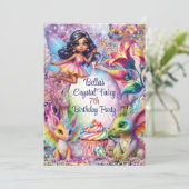 Crystal Fairy Forest Party uitnodiging (Staand voorkant)