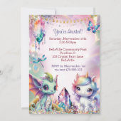 Crystal Fairy Forest Party uitnodiging (Achterkant)