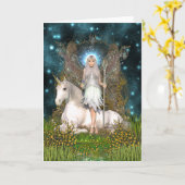 Crystal Fairy & Unicorn Card Kaart (Gele Bloem)