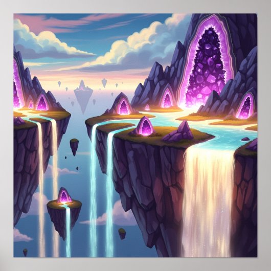 Crystal Falls of Light in Floating Dream Isles Poster (Voorkant)