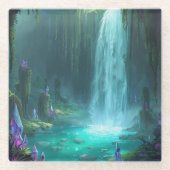 Crystal Falls of the Hidden Realm Glazen Onderzetter (Voorkant)