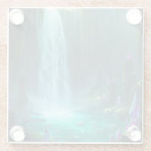 Crystal Falls of the Hidden Realm Glazen Onderzetter (Achterkant)