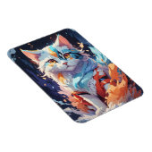 Crystal Fantasy Kat Kunstwerk Magneet (Rechterzijde)