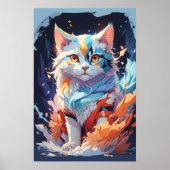 Crystal Fantasy Kat Kunstwerk Poster (Voorkant)