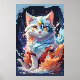 Crystal Fantasy Kat Kunstwerk Poster