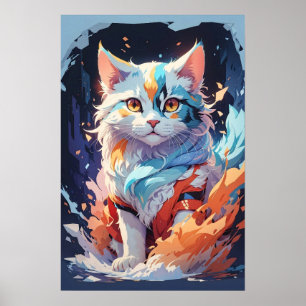 Crystal Fantasy Kat Kunstwerk Poster