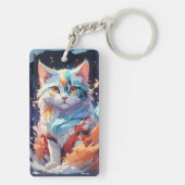 Crystal Fantasy Kat Kunstwerk Sleutelhanger (achterkant)