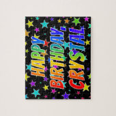 "CRYSTAL" First Name, Fun "HAPPY BIRTHDAY" Legpuzzel (Verticaal)
