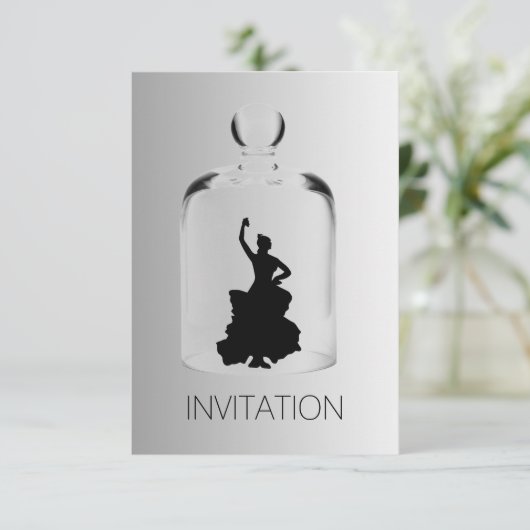 Crystal Flamenco Night Club Party Vip Uitnodiging (Staand voorkant)