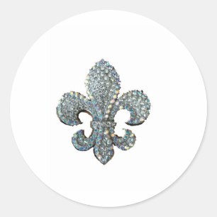 CRYSTAL FLEUR DE LIS RONDE STICKER