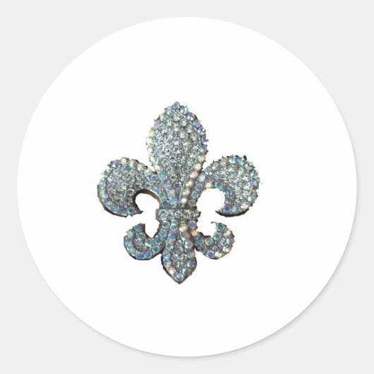 CRYSTAL FLEUR DE LIS RONDE STICKER (Voorkant)