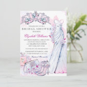 Crystal Floral Wedding Gown Vrijgezellenfeest Kaart (Staand voorkant)