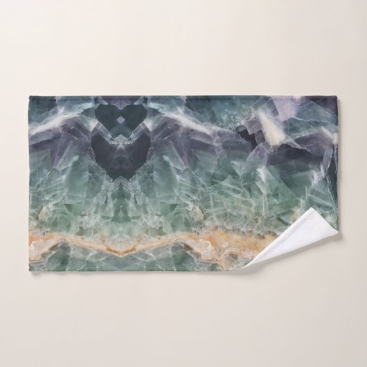 Crystal Fluorite Pattern Vivid Abstracte Gemstone Bad Handdoek (Handdoek)